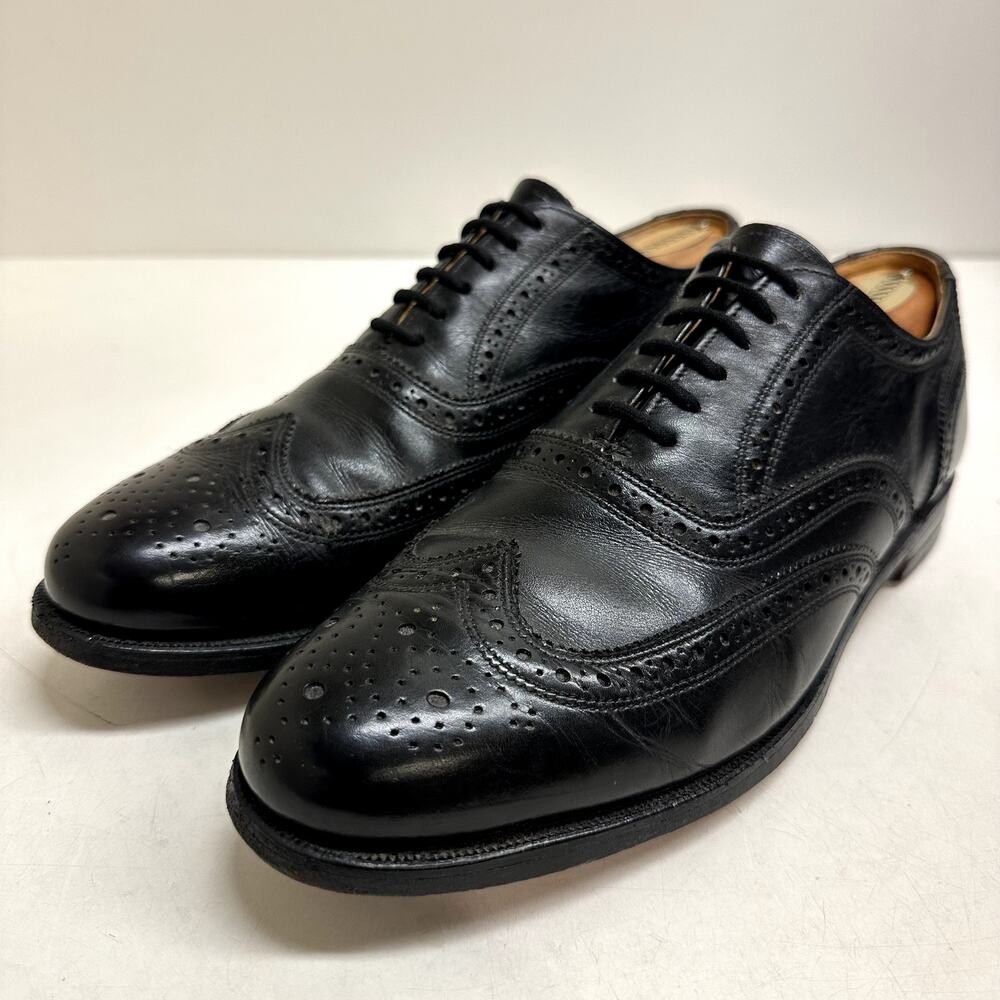VGUC Rancourt & Co x Polo Ralph Lauren Black Oxford Wingtip Benchmade USA 7.5